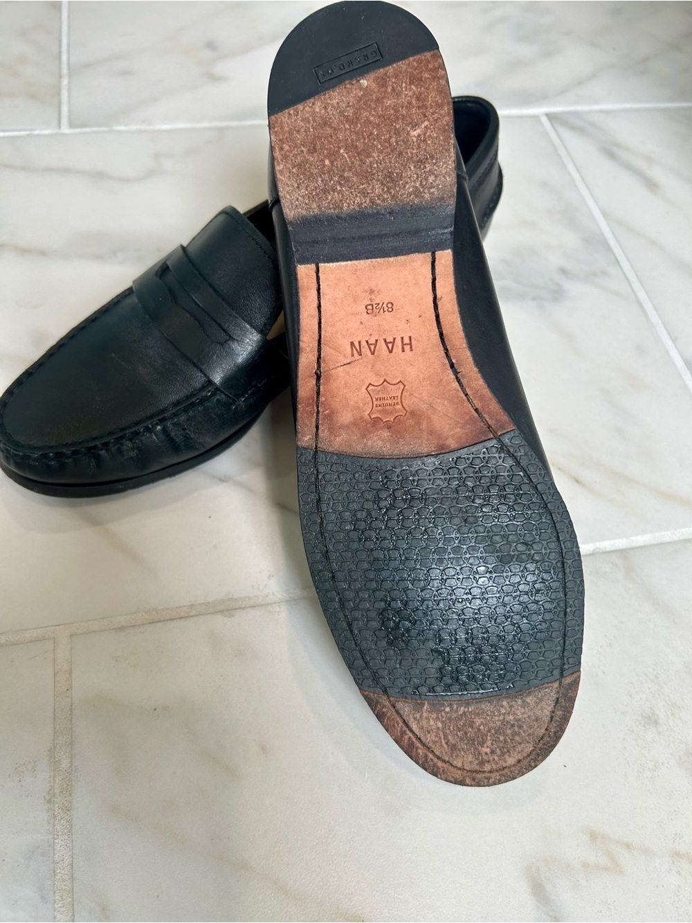 Cole Haan Pinch Hand Sewn Black Leather Classic Penny Loafers - Picture 5 of 10